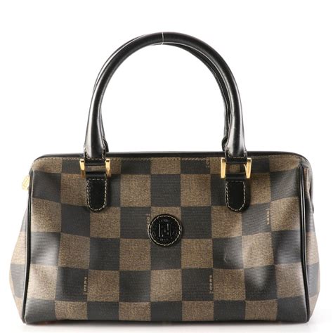 fendi 3 jour cream bag|Fendi checkerboard handbag.